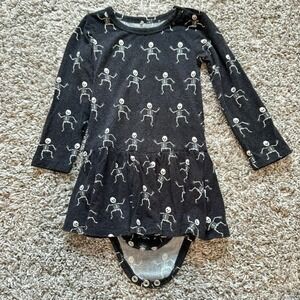Posh Peanut Baby Girl Dress Bodysuit 12-18 Months Skeleton Halloween Bamboo Glow